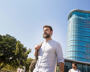 Student auf Plaza